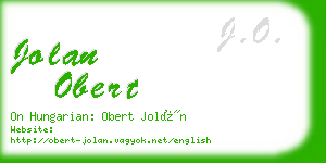 jolan obert business card